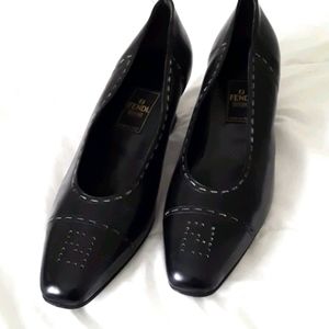 FENDI Leather heels. Worn once.